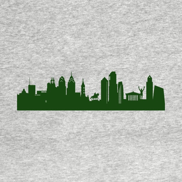 PHILADELPHIA skyline in forest green by 44spaces